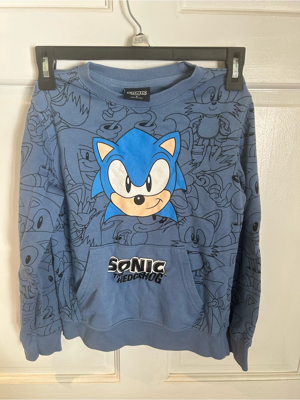 Sonic the Hedgehog Blue Crewneck Sweatshirt (Youth Small)